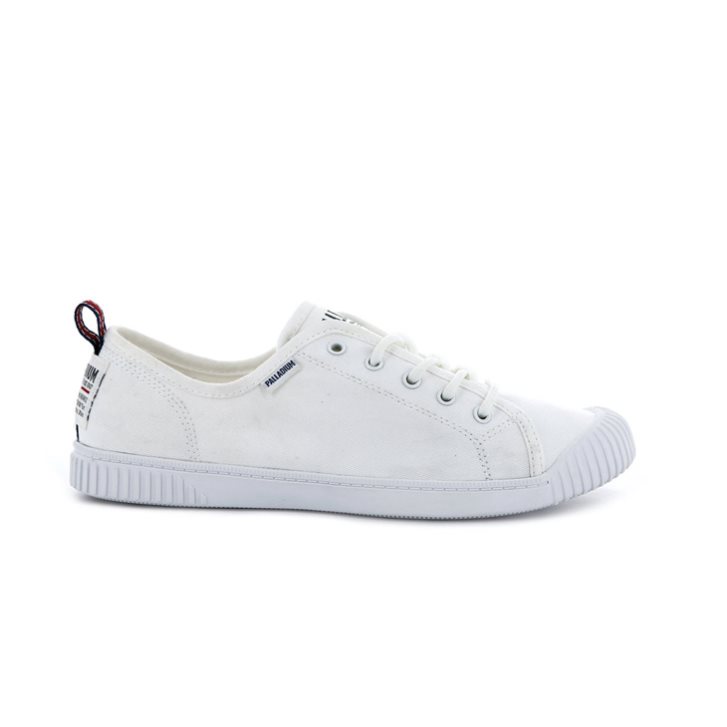 Palladium Easy Lace Canvas Low Tops Women\'s Sneakers White | UK C845-HLR